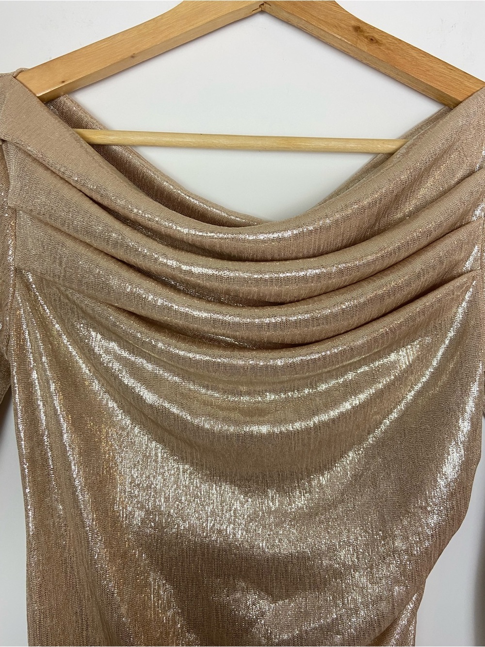 Marcella NYC Cooper Sparkly Lurex Long Sleeve Boatneck Top Stardust Size XS - Picture 9 of 15